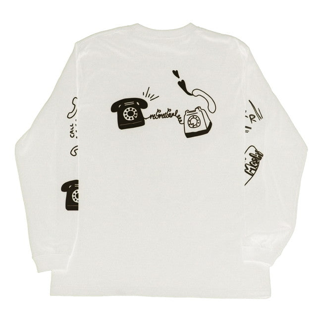 Call Me Long Sleeve T-Shirt《White》 – No Big Deal Records Shop