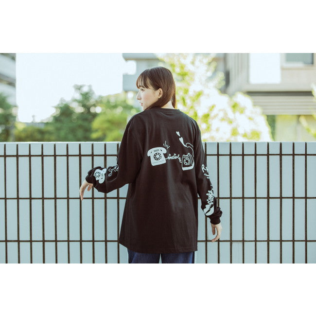 Call Me Long Sleeve T-Shirt《Black》 – No Big Deal Records Shop