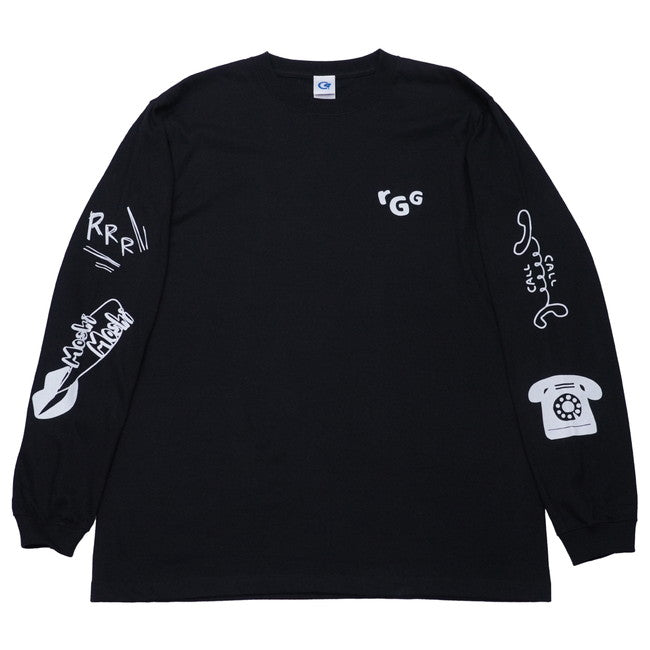 Call Me Long Sleeve T-Shirt《Black》 – No Big Deal Records Shop